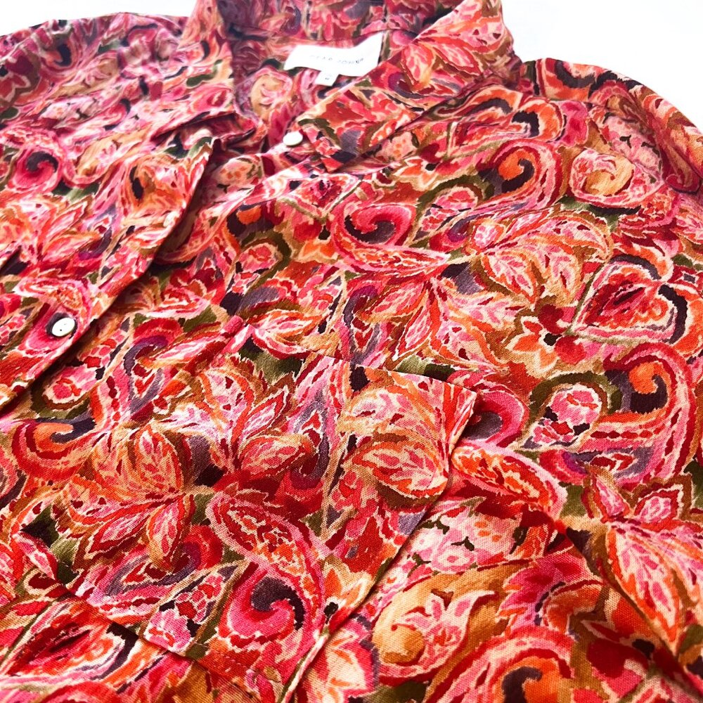 DEAR JOHN DENIM arianna front tie shirt in autumn paisley Medium - Picture 10 of 16